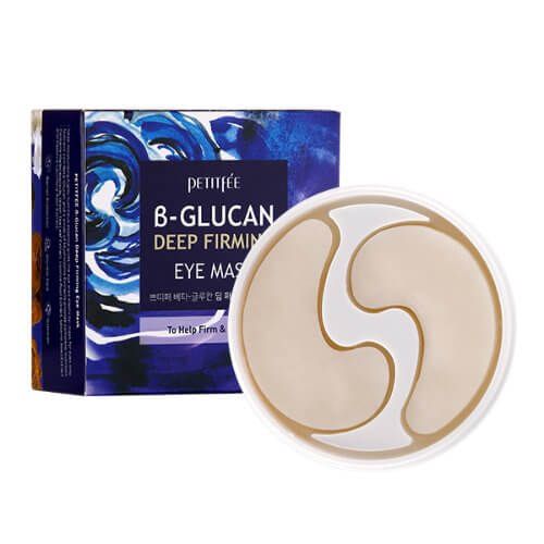 Укрепляющие тканевые патчи с бета-глюканом Petitfee B-glucan Deep Firming Eye Mask