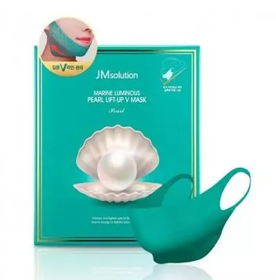 Маска для подтяжки контура лица с протеинами жемчуга JMsolution Marine Luminous Pearl Lift-up V Mask